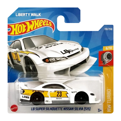 Машинка Базовая Hot Wheels Liberty Walk LB Super Silhouette Nissan Silvia (S15) Turbo 1:64 HCT23 White - Retromagaz