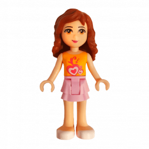 Фигурка Lego Girl Olivia Bright Pink Layered Skirt Friends frnd023 Б/У - Retromagaz