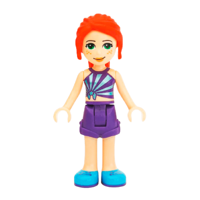 Фигурка Lego Girl Mia Dark Purple Shorts Friends frnd315 Б/У - Retromagaz