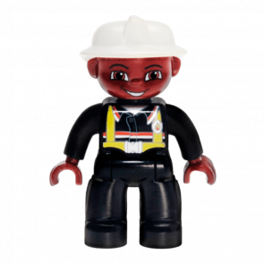 Фігурка Lego Boy Fireman Black Legs Black Hands Duplo 47394pb010 Б/У - Retromagaz