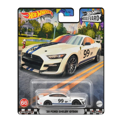 Машинка Premium Hot Wheels '20 Ford Shelby GT500 Boulevard 1:64 HKF14 White - Retromagaz