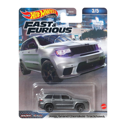 Машинка Premium Hot Wheels Jeep Grand Cherokee Trackhawk Fast & Furious 1:64 HNW48 Grey - Retromagaz