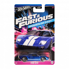 Тематична Машинка Hot Wheels Ford GT40 Women of Fast & Furious 1:64 HNR88/HRW39 Blue - Retromagaz