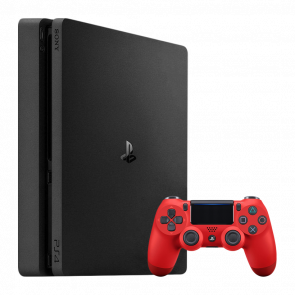 Консоль Sony PlayStation 4 Slim 500GB Black Б/У Хороший + Геймпад Бездротовий Sony PlayStation 4 DualShock 4 Version 2 Magma Red Б/У Хороший