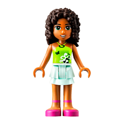 Фигурка Lego Girl Andrea Light Aqua Layered Skirt Friends frnd024 Б/У - Retromagaz