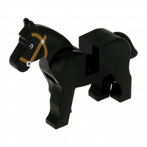 Фигурка Lego Земля Horse with Black and White Eyes White Pupils and Medium Nougat Bridle Animals 4493c01pb07 1 4587388 Black Б/У