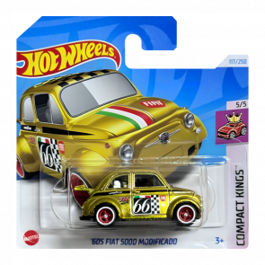 Машинка Базова Hot Wheels '60s Fiat 500D Modificado Super Treasure Hunt STH Compact Kings 1:64 HTF34 Gold - Retromagaz