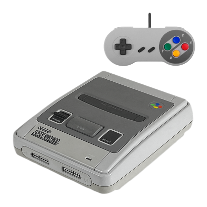 Набір Консоль Nintendo SNES FAT Europe Light Grey Б/У + Геймпад Дротовий RMC Grey 1.5m Новий - Retromagaz