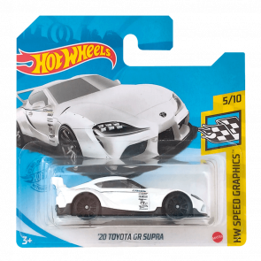 Машинка Базова Hot Wheels '20 Toyota GR Supra Speed Graphics 1:64 GRX20 White - Retromagaz