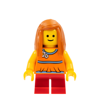 Фігурка Lego People 973pb0638 Child Gir Orange Torso Halter Top City twn161 1 Б/У - Retromagaz