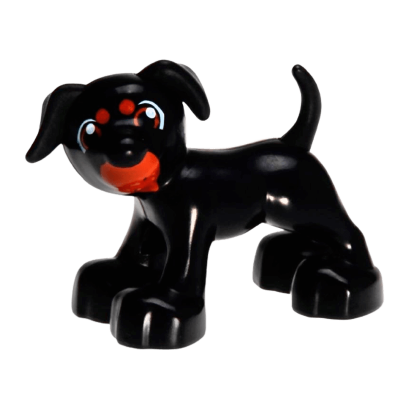 Фігурка Lego Animals Dog Dark Orange Mouth Duplo 1396pb02 Black Б/У - Retromagaz