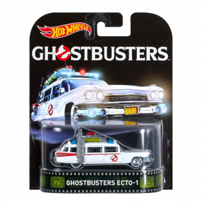 Машинка Premium Hot Wheels Cadillac Ghostbusters Ecto-1 Rep. Entertainment 1:64 DJF42 White - Retromagaz