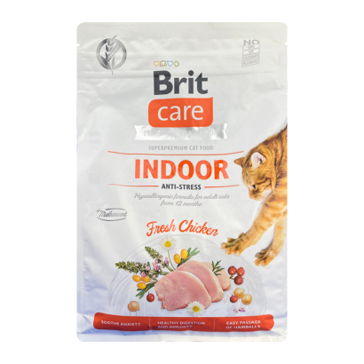 Сухий Корм для Котів Brit Care GF Indoor Anti-Stress Курка 2kg - Retromagaz