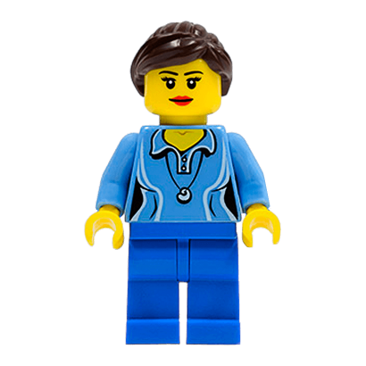 Фігурка Lego People 973pb0984 Medium Blue Shirt with Two Buttons City twn213 Б/У - Retromagaz