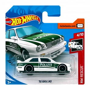 Машинка Базовая Hot Wheels '92 BMW M3 Rescue 1:64 GHC61 White - Retromagaz