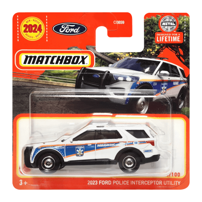 Машинка Большой Город Matchbox 2023 Ford Police Interceptor Utility Highway 1:64 HVN42 White - Retromagaz