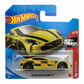 Машинка Базовая Hot Wheels Aston Martin One-77 Rescue 1:64 GTB13 Yellow - Retromagaz