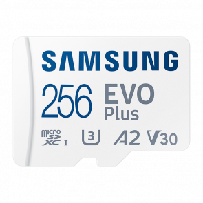 Карта Памяти Samsung Evo Plus UHS-I U3 V30 A2 + SD Adapter 256GB - Retromagaz