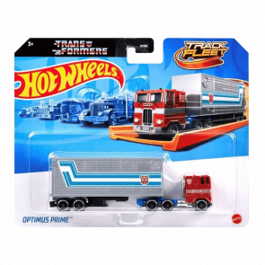 Машинка Базовая Hot Wheels Freightliner Optimus Prime T7 Transformers и Транспортер Track Fleet 1:64 HXH02/JFF66 Red 2шт