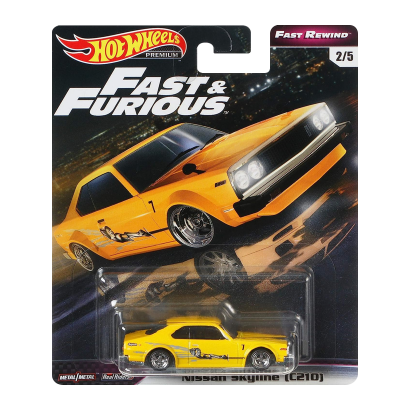 Машинка Premium Hot Wheels Nissan Skyline (C210) Fast & Furious 1:64 GHH17 Yellow - Retromagaz