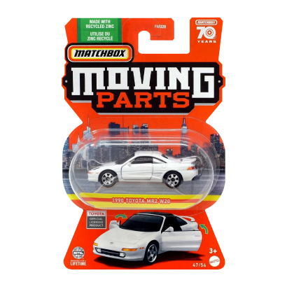 Тематична Машинка Matchbox 1990 Toyota MR2 W20 Moving Parts 1:64 FWD28/HLG32 White - Retromagaz