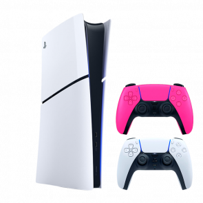 Набір Консоль Sony PlayStation 5 Slim Digital Edition 1TB White Новий  + Геймпад Бездротовий DualSense Pink - Retromagaz