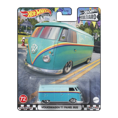 Машинка Premium Hot Wheels Volkswagen T1 Panel Bus Boulevard 1:64 GJT68/HKF18 Turquoise - Retromagaz