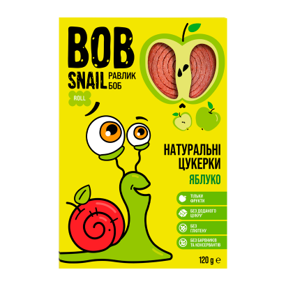 Цукерки Натуральні Bob Snail Яблучні - Retromagaz