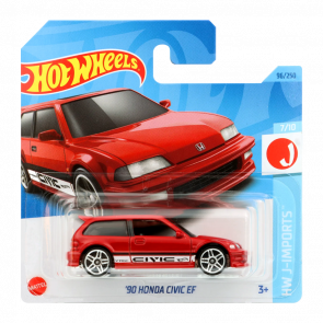 Машинка Базова Hot Wheels '90 Honda Civic EF J-Imports 1:64 HKJ16 Red - Retromagaz