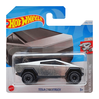 Машинка Базова Hot Wheels Tesla Cybertruck Rolling Metal 1:64 HTB55 Silver - Retromagaz