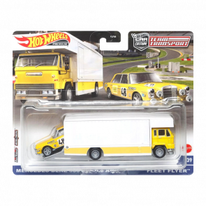 Машинка Premium Hot Wheels Mercedes-Benz 300 SEL 6.8 AMG и Транспортер Fleet Flyer Team Transport 1:64 HCR32 Yellow 2шт