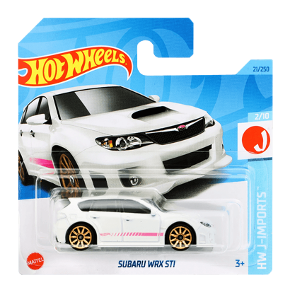 Машинка Базовая Hot Wheels Subaru WRX STI J-Imports 1:64 HKK62 White - Retromagaz