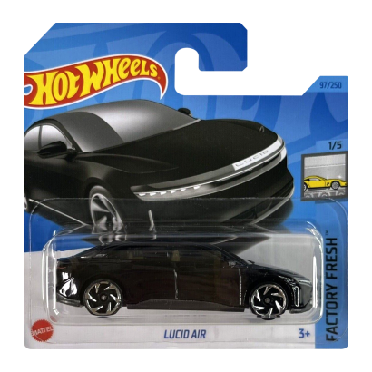 Машинка Базовая Hot Wheels Lucid Air Factory Fresh 1:64 HKK76 Black - Retromagaz