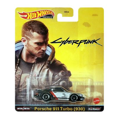 Машинка Premium Hot Wheels Cyberpunk 2077 Porsche 911 Turbo (930) Rep. Entertainment 1:64 HCP04 Grey - Retromagaz