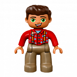 Фігурка Lego Boy Ville Dark Tan Legs Duplo 47394pb220 Б/У