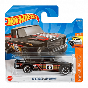 Машинка Базова Hot Wheels '63 Studebaker Champ Hot Trucks 1:64 HCT51 Black - Retromagaz