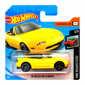 Машинка Базова Hot Wheels '91 Mazda MX-5 Miata Roadsters 1:64 GHC71 Yellow - Retromagaz