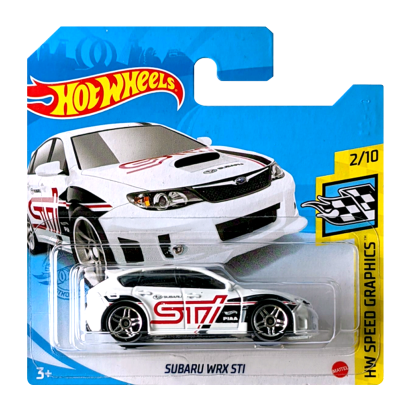 Машинка Базовая Hot Wheels Subaru WRX STI Speed Graphics 1:64 GTB98 White - Retromagaz