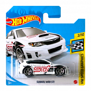 Машинка Базовая Hot Wheels Subaru WRX STI Speed Graphics 1:64 GTB98 White - Retromagaz