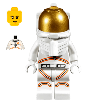 Фігурка Lego Space Port 973pb3553 Astronaut Male White Spacesuit with Orange Lines City cty1055 Б/У - Retromagaz