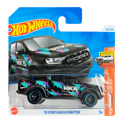 Машинка Базова Hot Wheels '19 Ford Ranger Raptor HKS Hot Trucks 1:64 HTC29 Black - Retromagaz