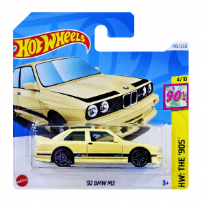 Машинка Базовая Hot Wheels '92 BMW M3 The `90S 1:64 HTB06 Yellow - Retromagaz