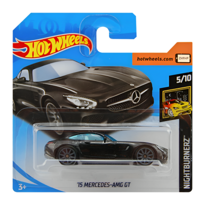 Машинка Базовая Hot Wheels '15 Mercedes-AMG GT Nightburnerz 1:64 FJX68 Black - Retromagaz