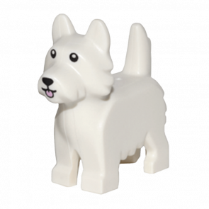 Фигурка Lego Земля Dog Terrier with Black Eyes and Nose Pink Tongue Pattern Animals 26078pb001 1 6160293 White Б/У - Retromagaz