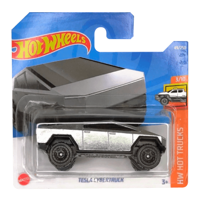 Машинка Базовая Hot Wheels Tesla Cybertruck Hot Trucks 1:64 HCV57 Silver - Retromagaz