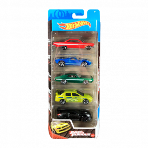 Машинка Базовая Hot Wheels '61 Impala / Ford GT-40 / Gran Torino  / Lancer Evolution / Nissan 350Z Fast & Furious 1:64 GTN40 Green 5шт - Retromagaz