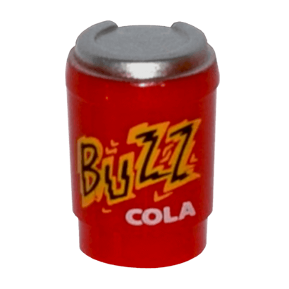 Еда Lego Take Out Cup with Metallic Silver Lid and 'BUZZ COLA' 15496pb03 6109245 Red Б/У - Retromagaz