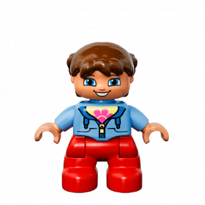 Фігурка Lego Girl Red Legs Medium Blue Jacket Duplo 47205pb030 Б/У - Retromagaz