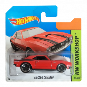 Машинка Базова Hot Wheels '68 Copo Camaro Workshop 1:64 BFG66 Red - Retromagaz