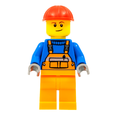 Фігурка Lego Construction 973px437 Overalls with Safety Stripe Orange City con011 Б/У - Retromagaz